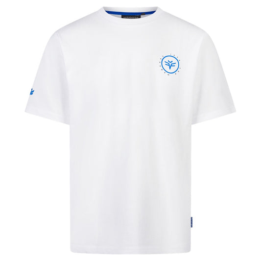 T-Shirt White - Blue Sunburst