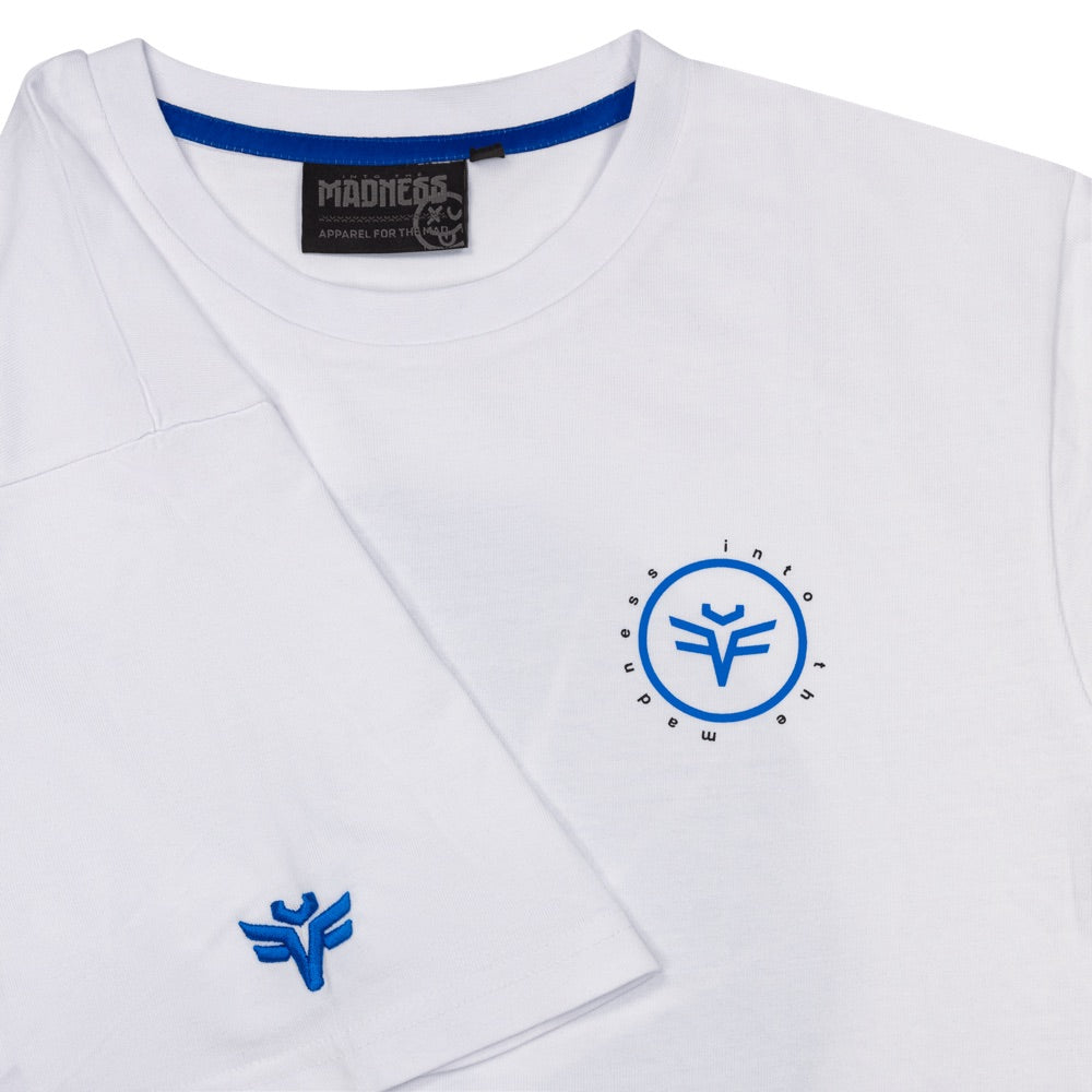 T-Shirt White - Blue Sunburst