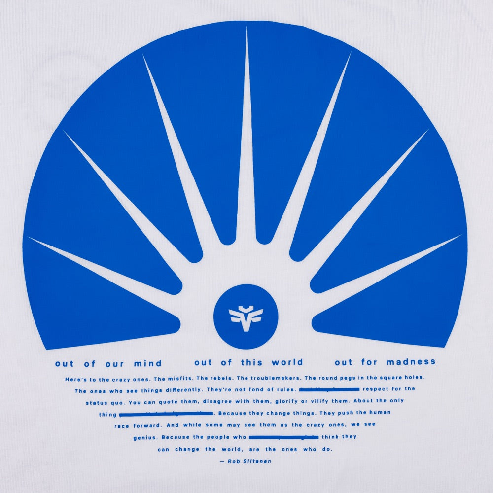T-Shirt White - Blue Sunburst